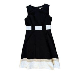 Calvin Klein Asymmetrical Dress in Black and White